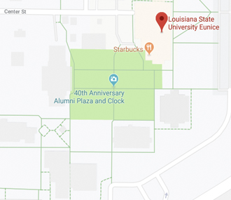 map of LSUE and area from Google Maps